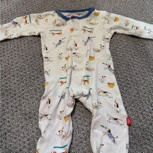 Magnetic me- White Dog Print Kids footie